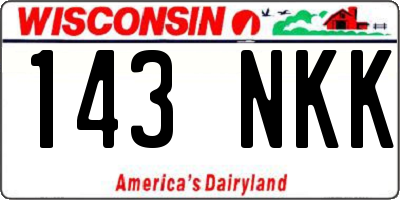 WI license plate 143NKK