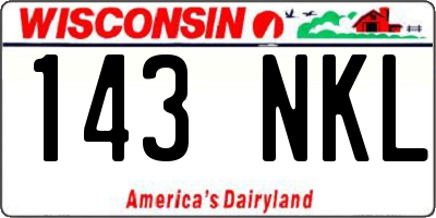WI license plate 143NKL
