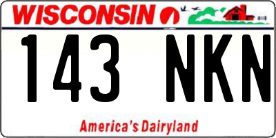 WI license plate 143NKN
