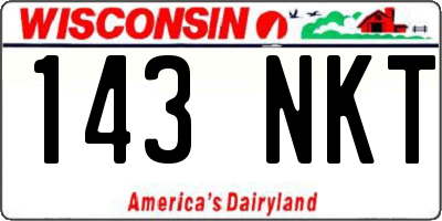 WI license plate 143NKT
