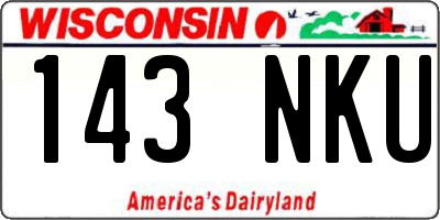 WI license plate 143NKU