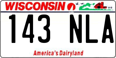 WI license plate 143NLA