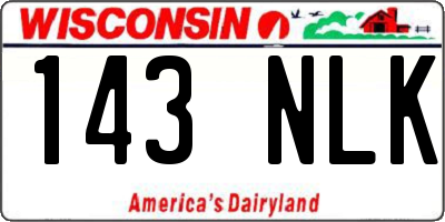WI license plate 143NLK