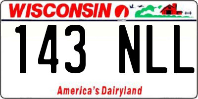 WI license plate 143NLL