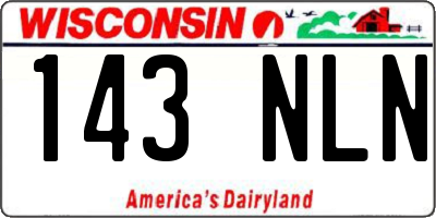 WI license plate 143NLN