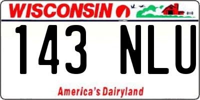WI license plate 143NLU