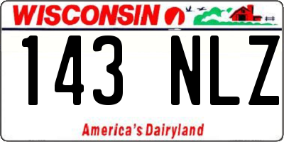 WI license plate 143NLZ