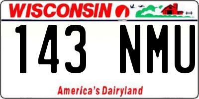 WI license plate 143NMU
