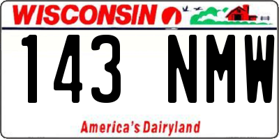 WI license plate 143NMW