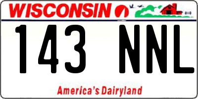 WI license plate 143NNL