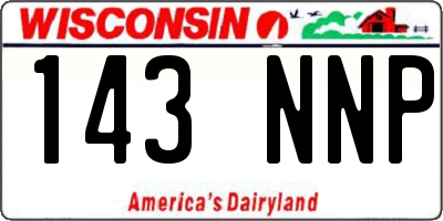 WI license plate 143NNP