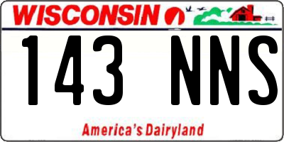 WI license plate 143NNS