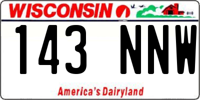 WI license plate 143NNW