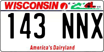WI license plate 143NNX