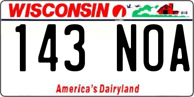 WI license plate 143NOA