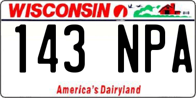 WI license plate 143NPA