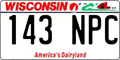 WI license plate 143NPC