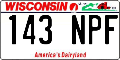 WI license plate 143NPF