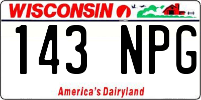 WI license plate 143NPG