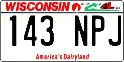 WI license plate 143NPJ