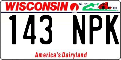 WI license plate 143NPK