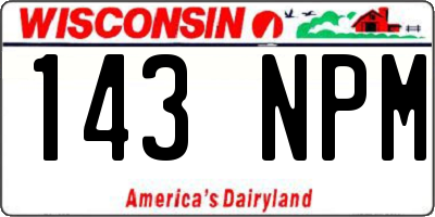 WI license plate 143NPM