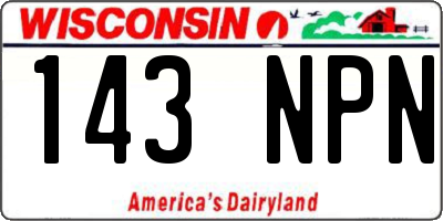 WI license plate 143NPN