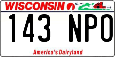 WI license plate 143NPO