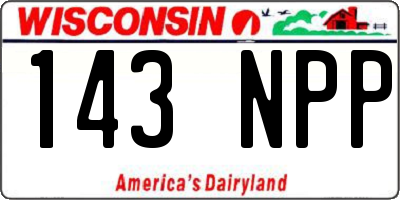 WI license plate 143NPP