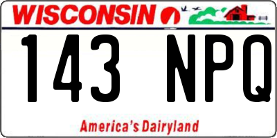 WI license plate 143NPQ