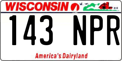 WI license plate 143NPR
