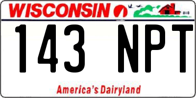 WI license plate 143NPT