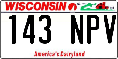 WI license plate 143NPV