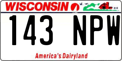 WI license plate 143NPW