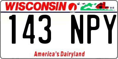 WI license plate 143NPY