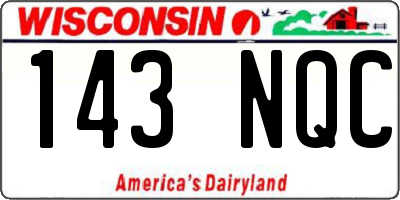 WI license plate 143NQC