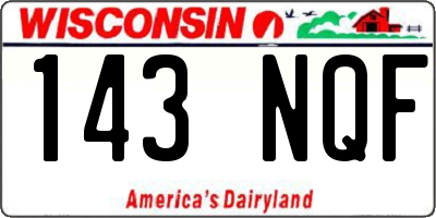WI license plate 143NQF