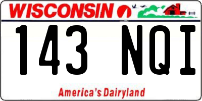 WI license plate 143NQI