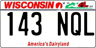 WI license plate 143NQL
