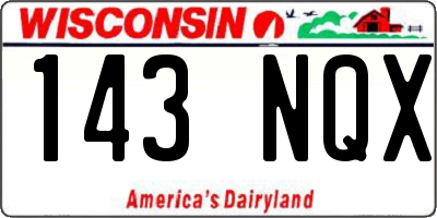 WI license plate 143NQX