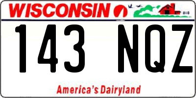 WI license plate 143NQZ