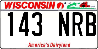 WI license plate 143NRB