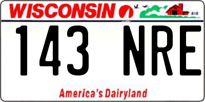 WI license plate 143NRE