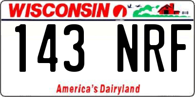 WI license plate 143NRF