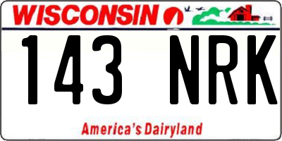 WI license plate 143NRK