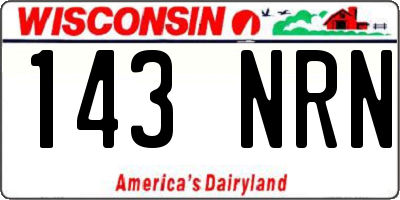 WI license plate 143NRN