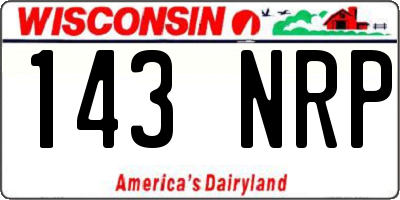 WI license plate 143NRP