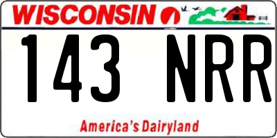 WI license plate 143NRR