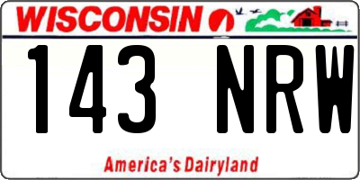WI license plate 143NRW