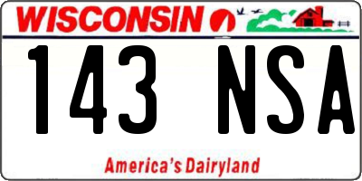 WI license plate 143NSA